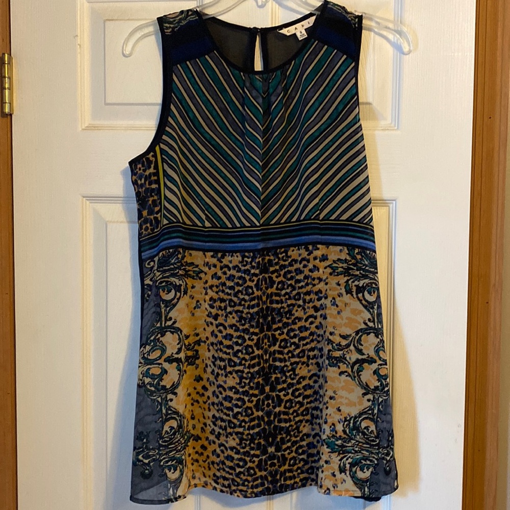 CAbi Sleeveless Tunic Blouse, Size S